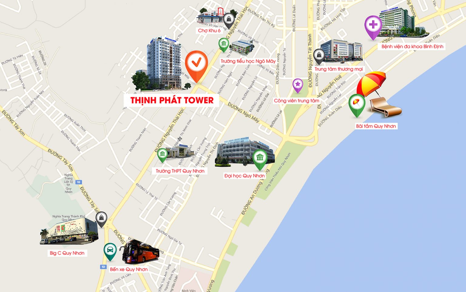 Bán nhà phố 3 tầng đường Thanh Niên, thành phố Quy Nhơn - Ảnh chính